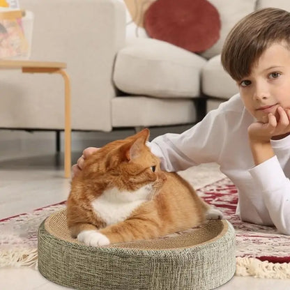 Oval Shaped Scratch Pad for Cats Sisal Scratching Cat Bed Multipurpose Pet Sleeping Mat Wear-Resistant Cat Scratch Bed Nest